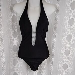 ALLEN B SWIM SIZE 8 BLACK WOMEN